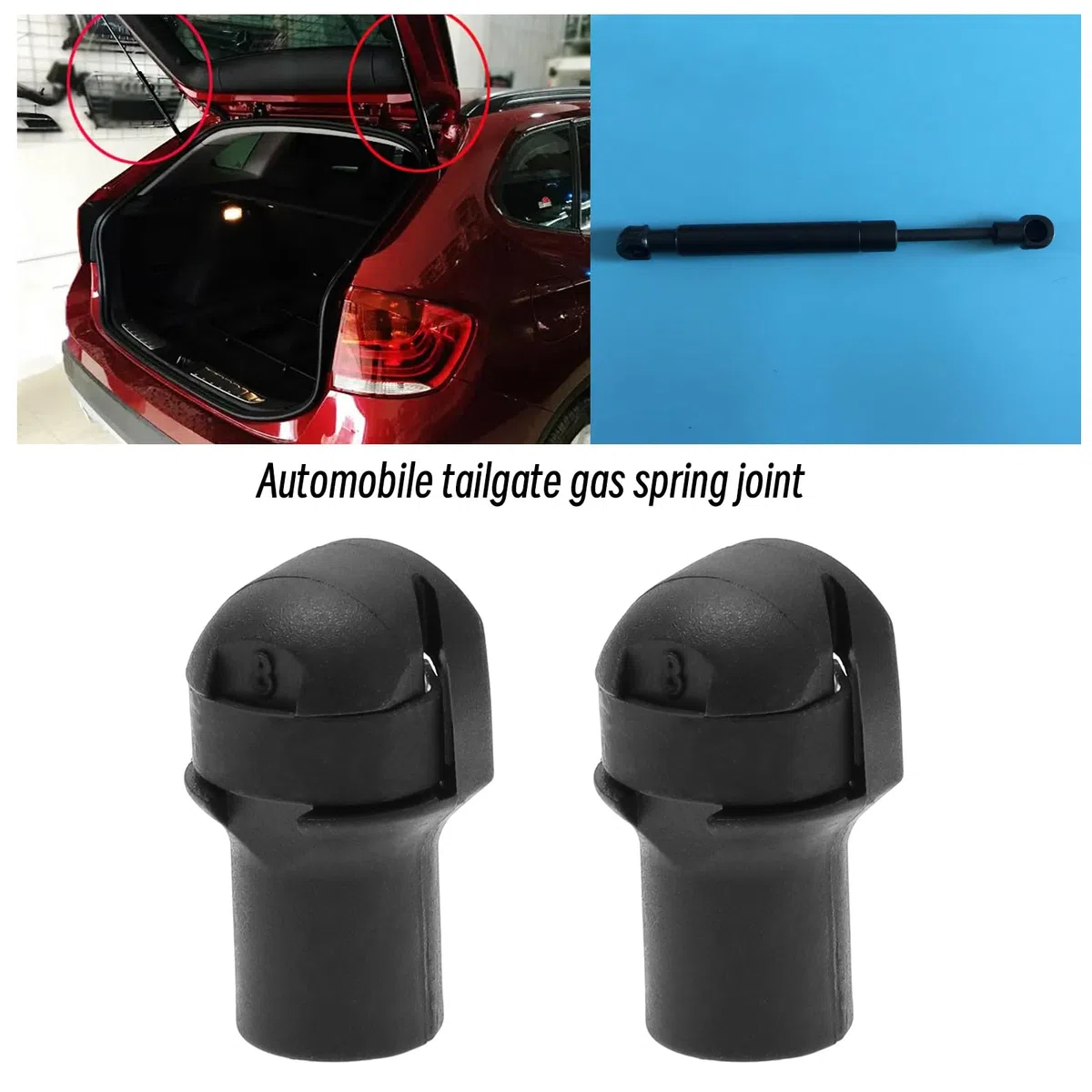 EMSea 4 connettori a molla a gas per portellone posteriore in plastica per portellone posteriore, per connettore a molla pneumatica per cofano del bagagliaio, conversione auto, roulotte, M6 x 10,5
