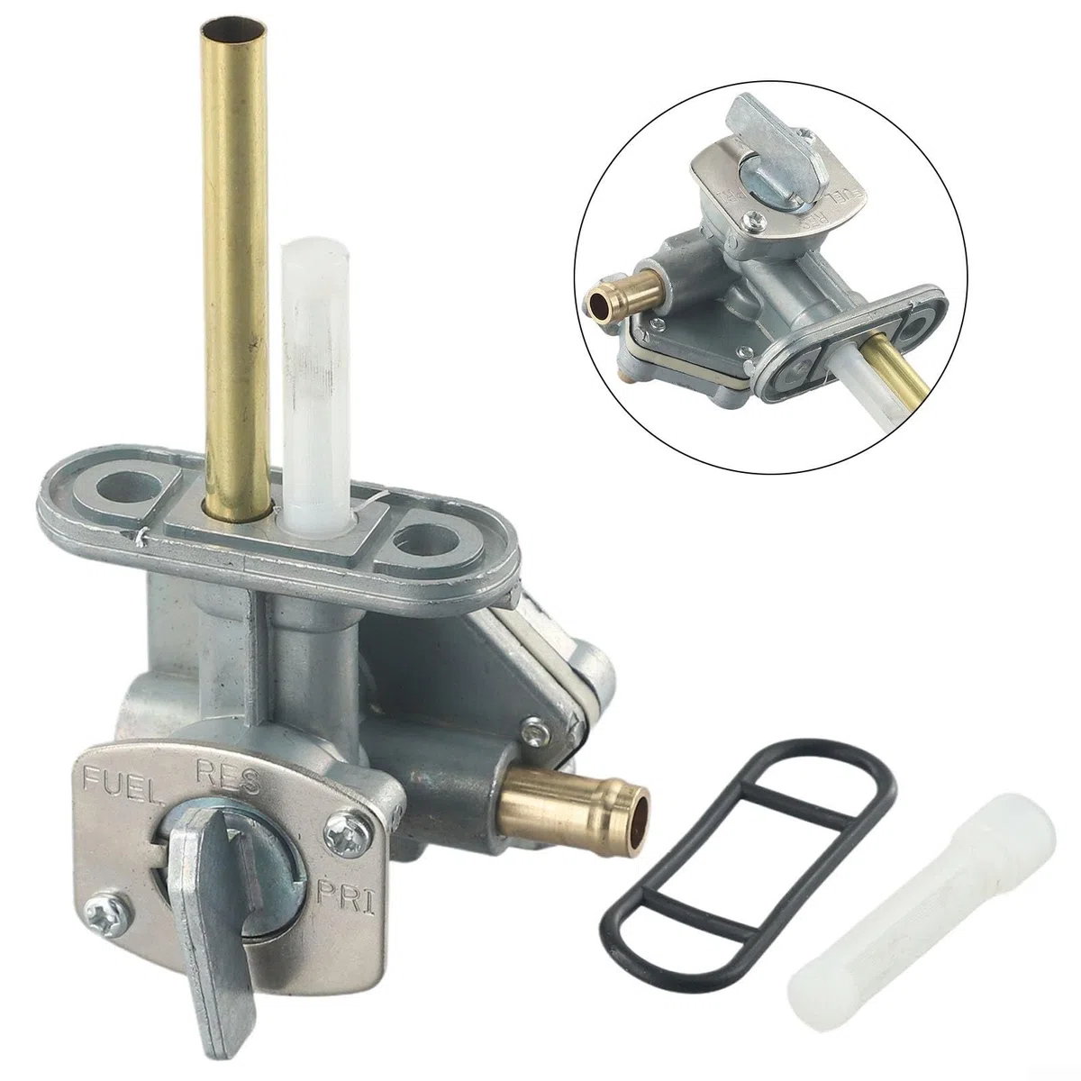 Rubinetto per carburante, valvola per serbatoio del carburante e benzina, per EN500 Vulcan 500 1996-2009 ZR750 Zephyr per Kawasaki, con funzione interruttore a tre posizioni