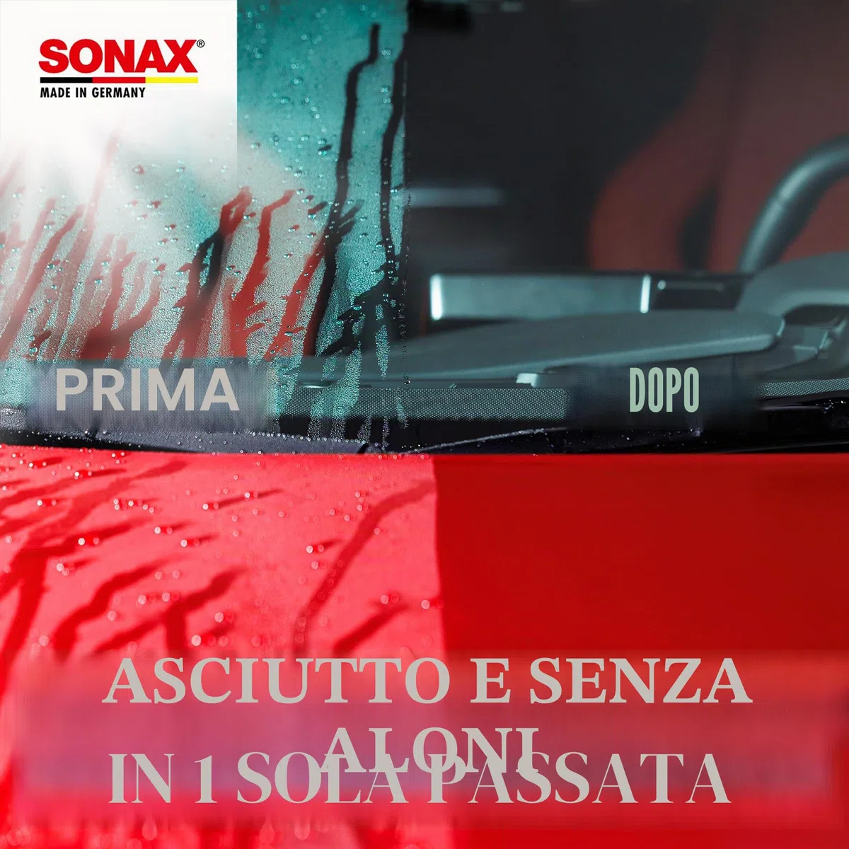 SONAX Panno assorbente in microfibra PLUS (1 unità) per l'asciugatura rapida dell'auto. Non lascia aloni e non graffia la vernice | Art. N. 04512000