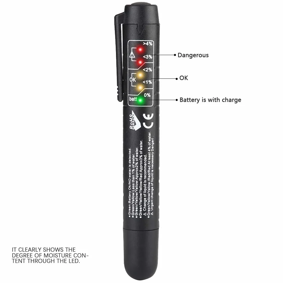 Liquido Freni Tester per liquidi freni Tester per liquidi Automotive Liquido Freni Detector Olio di Prova della Penna freni Penna 5 Indicatore LED per auto Strumento di prova per