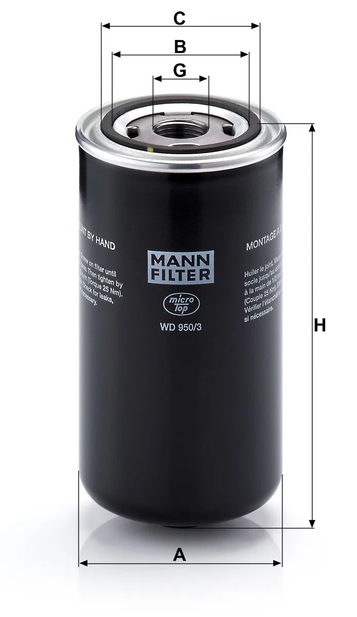 MANN-FILTER WD 950/3 Filtro dell'olio - per Applicazioni fuori strada