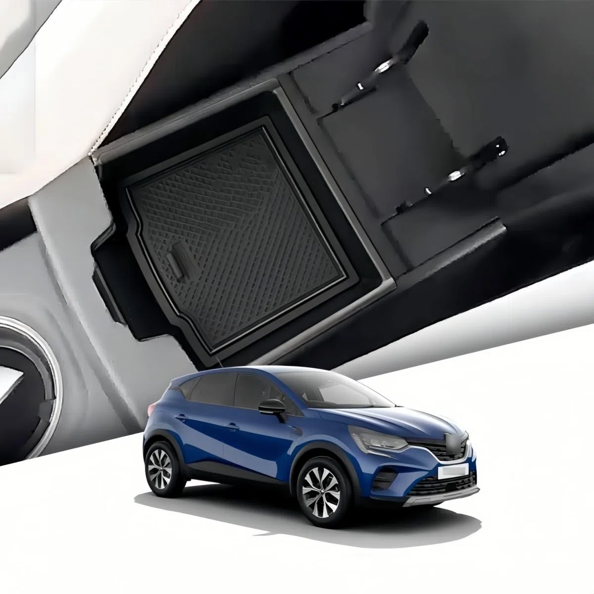 Compatibile con Renault Captur 2 2019-2024 2025 Console Centrale Scatola del Bracciolo, Organizer Vano Portaoggetti Auto Accessori con Tappetino Antiscivolo