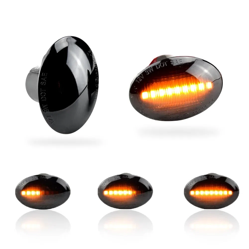 2pcs luci LED segnale di rotazione indicatori specchio laterale sinistro + destro con funzione dinamica compatibile con Fi-at 500/595/695, 500C/312, compatibile con A-barth