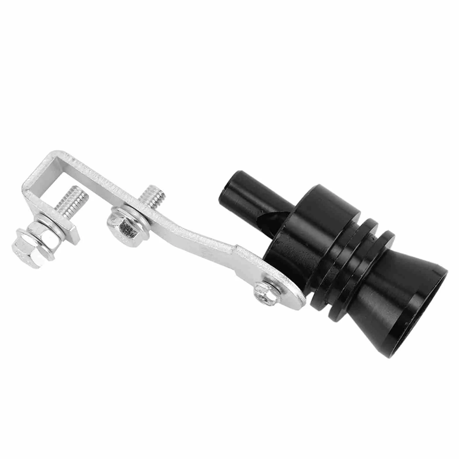 Fischietto turbo, simulatore di valvola di scarico del tubo di scarico per auto in lega di alluminio Fischietto turbo nero adatto per rumore marmitta auto