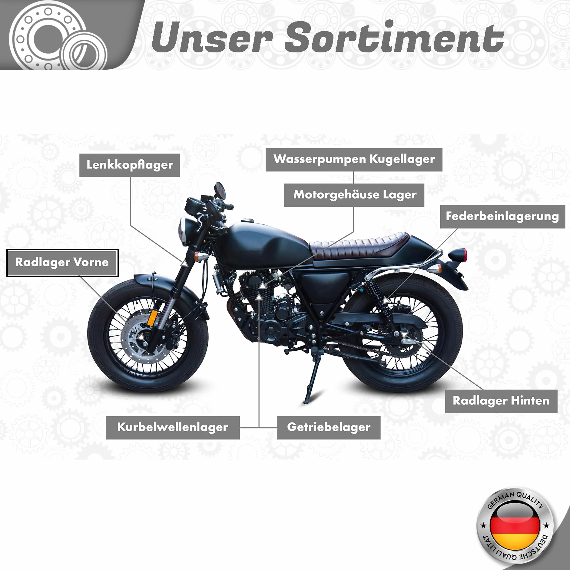 Cuscinetto ruota anteriore compatibile con BMW HP4K 1200K 1300K 1600 S 1000