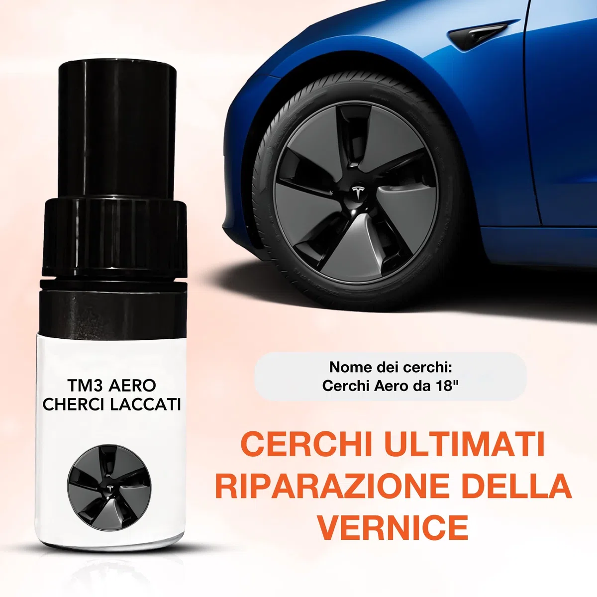 ev-goodies.de Pennello per vernice Tesla Model 3 18 pollici Cerchio Aero