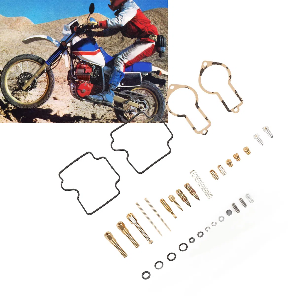Kit riparazione carburatore per XL600R 1983 1987 set revisione carburatore con guarnizioni molle e ago galleggiante ricambio per lati sinistro e destro della moto