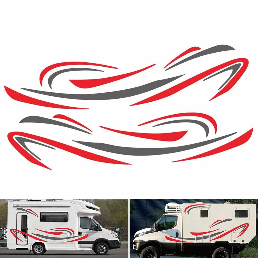 RV Camper Autoadesivo Universale del Corpo FAI DA TE Strisce Immagine Adesivo Decorazione per Rimorchio Caravan