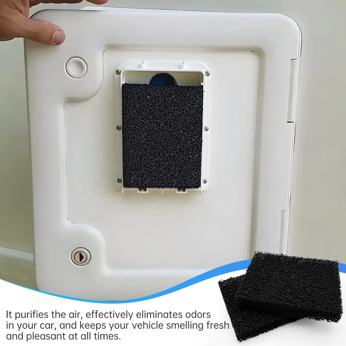 Filtro ai carboni attivi per lo sfiato del WC SOG – 2 filtri di ricambio per camper con filtro del sistema di scarico SOG, filtro in spugna per porte Thetford, ricambio per sfiato WC Thetford 5170001