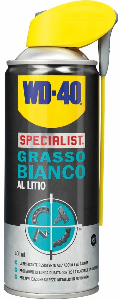 WD-40 Specialist Grasso Bianco al Litio Spray con Sistema Doppia Posizione, 400 ml