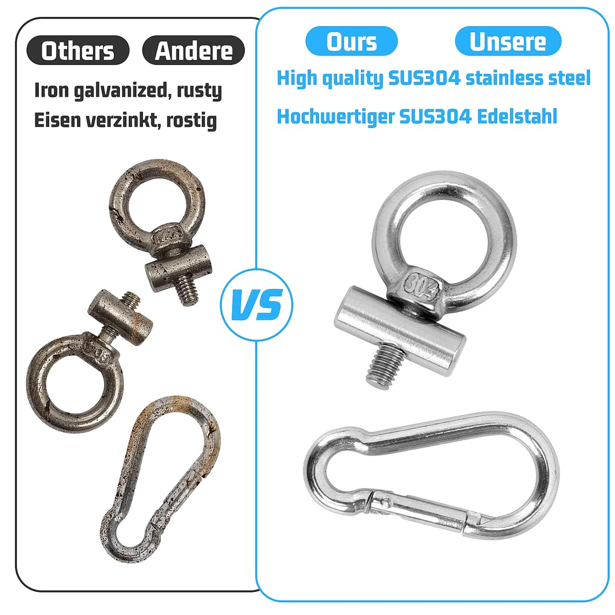 8 PZ Ganci per Tende da Campeggio,6 MM Ganci per Tende da Sole Accessori Camper per Tendalino Camper per Tendalino Camper, Roulotte, Giardino