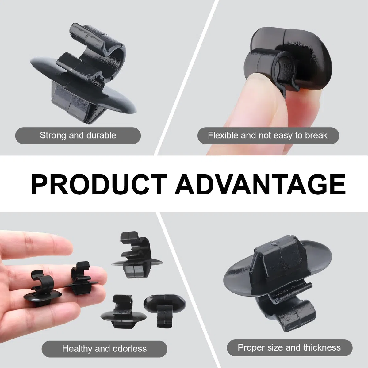 10 Pezzi Supporto per Asta per Cofano, 792834-7928.34, Supporti di Fissaggio in Plastica per Cofano Compatibile con C2 C3 C4 C5 106 206 306 3008 407 B9