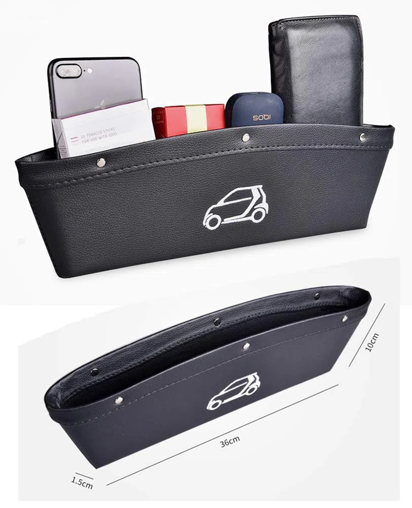 Smart 453 Fortwo/Forfour 2015-2019 Scatola di Immagazzinaggio, Borse di Stoccaggio, Materiale in Pelle Pu, Conservare La Moneta del Portafoglio Chiave del Telefono