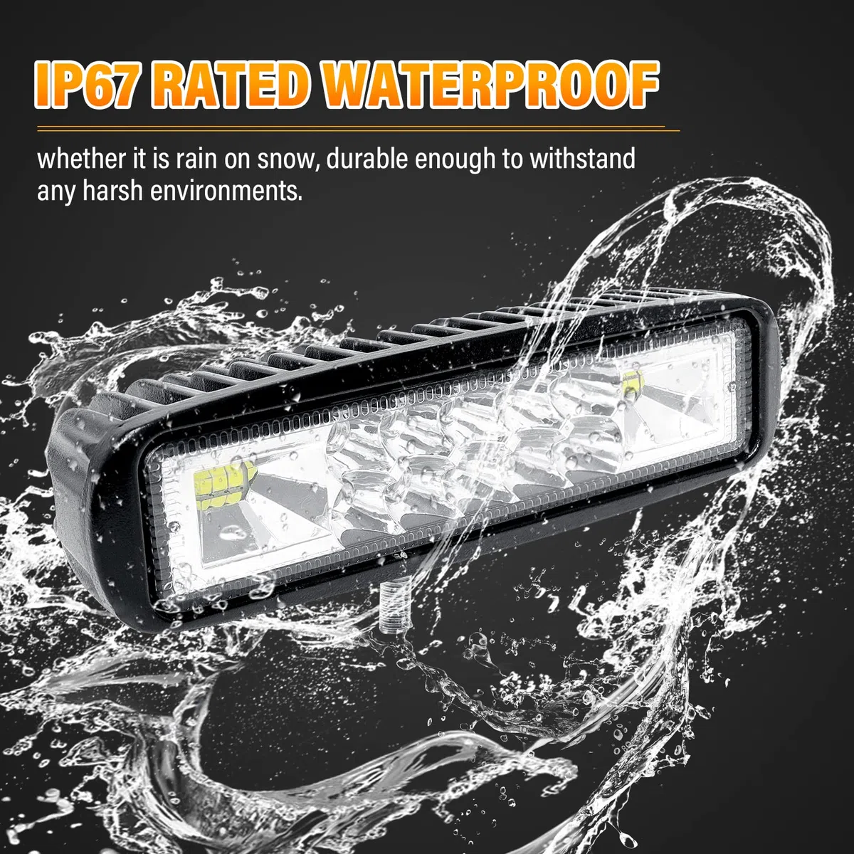 Willpower 1pc 6'' 24W Faro da Lavoro Led 12V 24V Slim Faretto Led IP67 Impermeabile 6000K Bianco Fendinebbia Barra Luci per Fuoristrada Trattore Camion Off Road Auto Moto 4x4 4WD