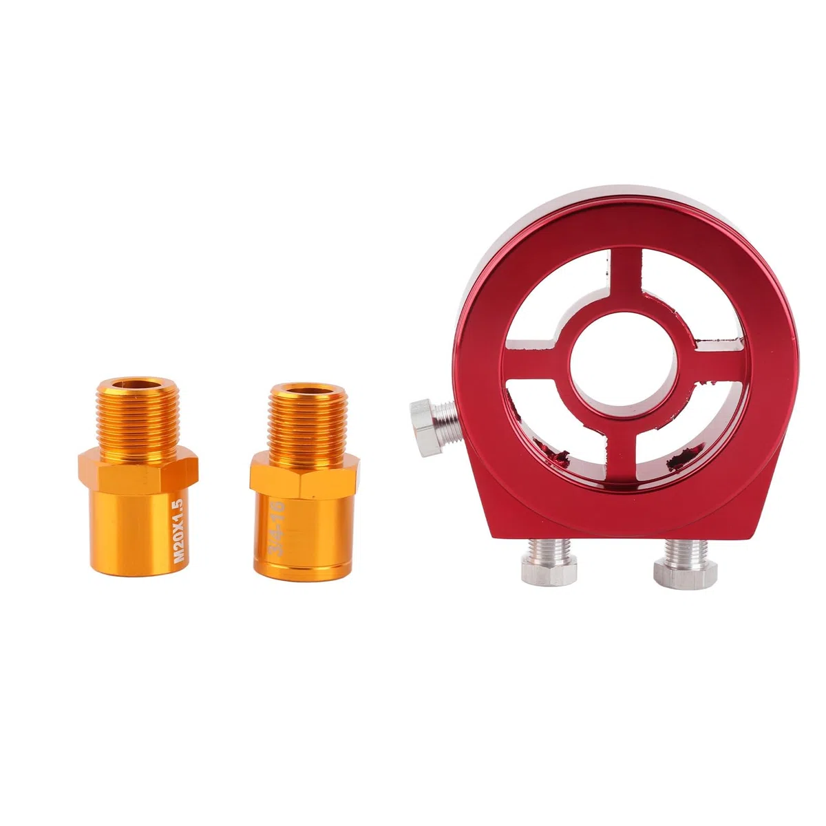 Generic Adattatore Filtro Olio Efficiente Piastra Radiatore Olio Universale in Alluminio con Design O-ring per Protezione Motore, 3/4 Pollici X16UNF per Appassionati di Auto