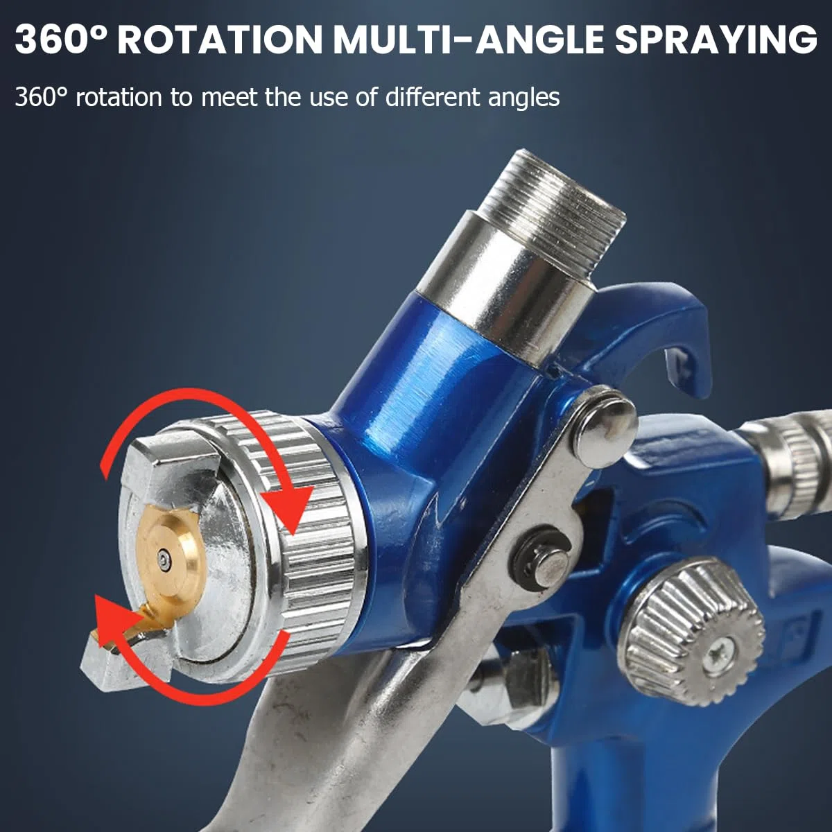JNNJ Ugello di Rame capacità HVLP a Spruzzo di gravità con Regolatore d'Aria, Mini Spruzzo per Verniciatura HVLP con Alimentazione a gravità Ugello di Rame da 1,0mm, Universale Accessorio per Auto