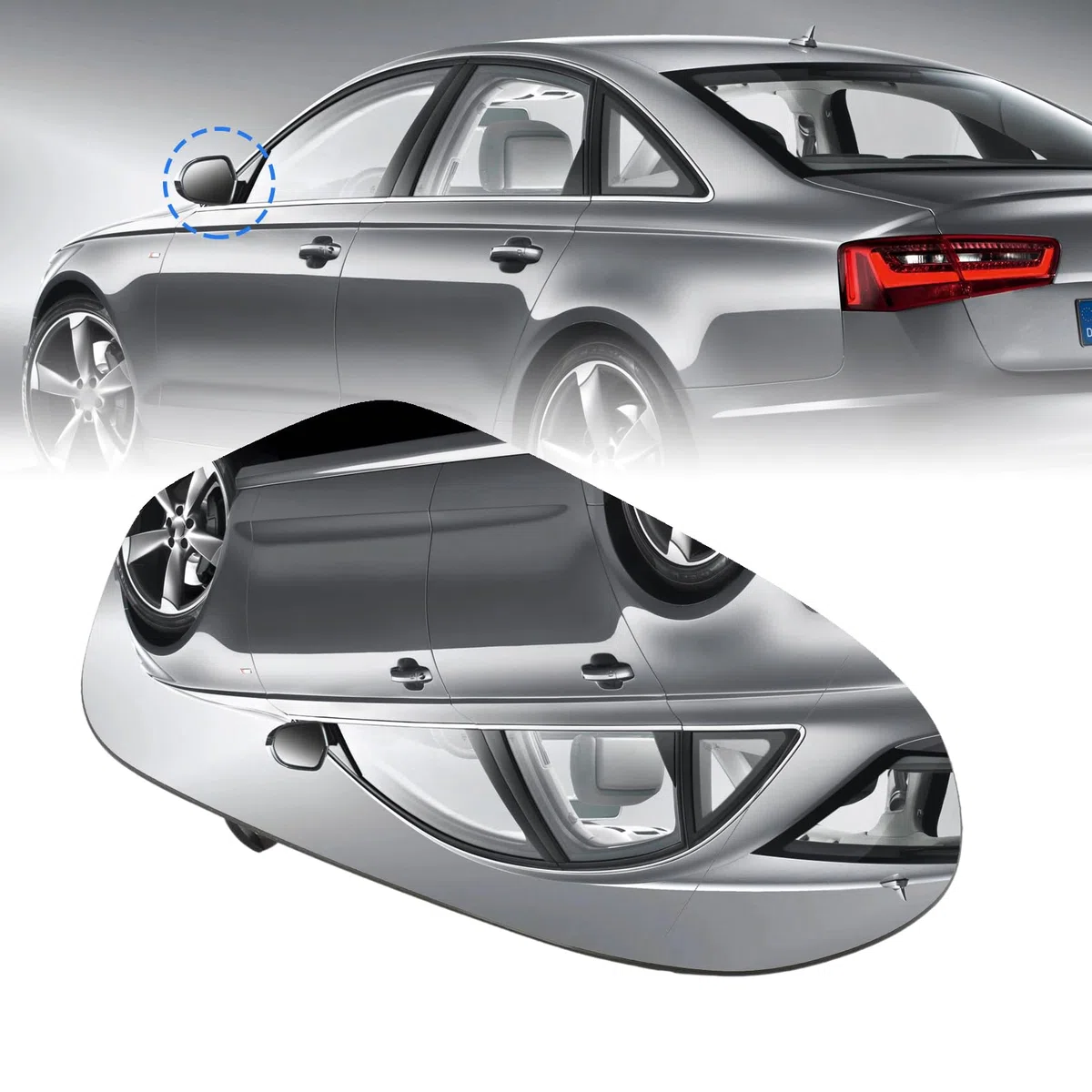Specchietto laterale sinistro riscaldato asferico con piastra di supporto per Audi A6 C7 2011 2012 2013 2014 2015 2016 2017 2018 OEM: 4G0857535 4G0857535B