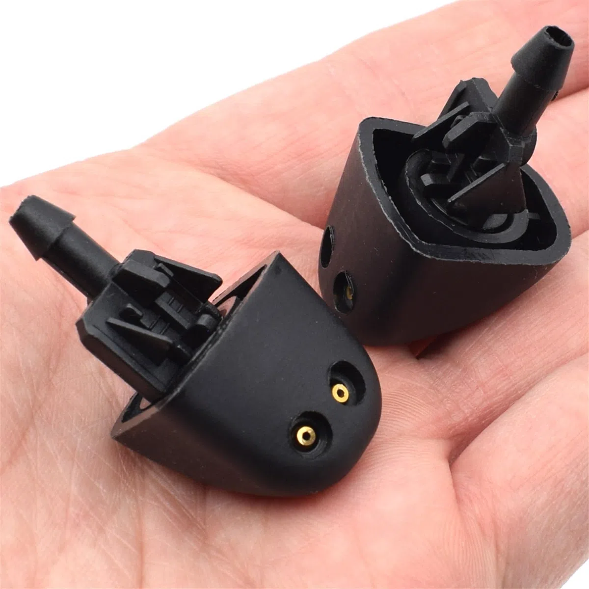 2 getti lavavetri anteriori ugelli acqua spray 93160047 7700823915, for Renault, Trafic II X83, for Opel, for Vauxhall, Vivaro Primastar Ugello per getti lavacristallo anteriore