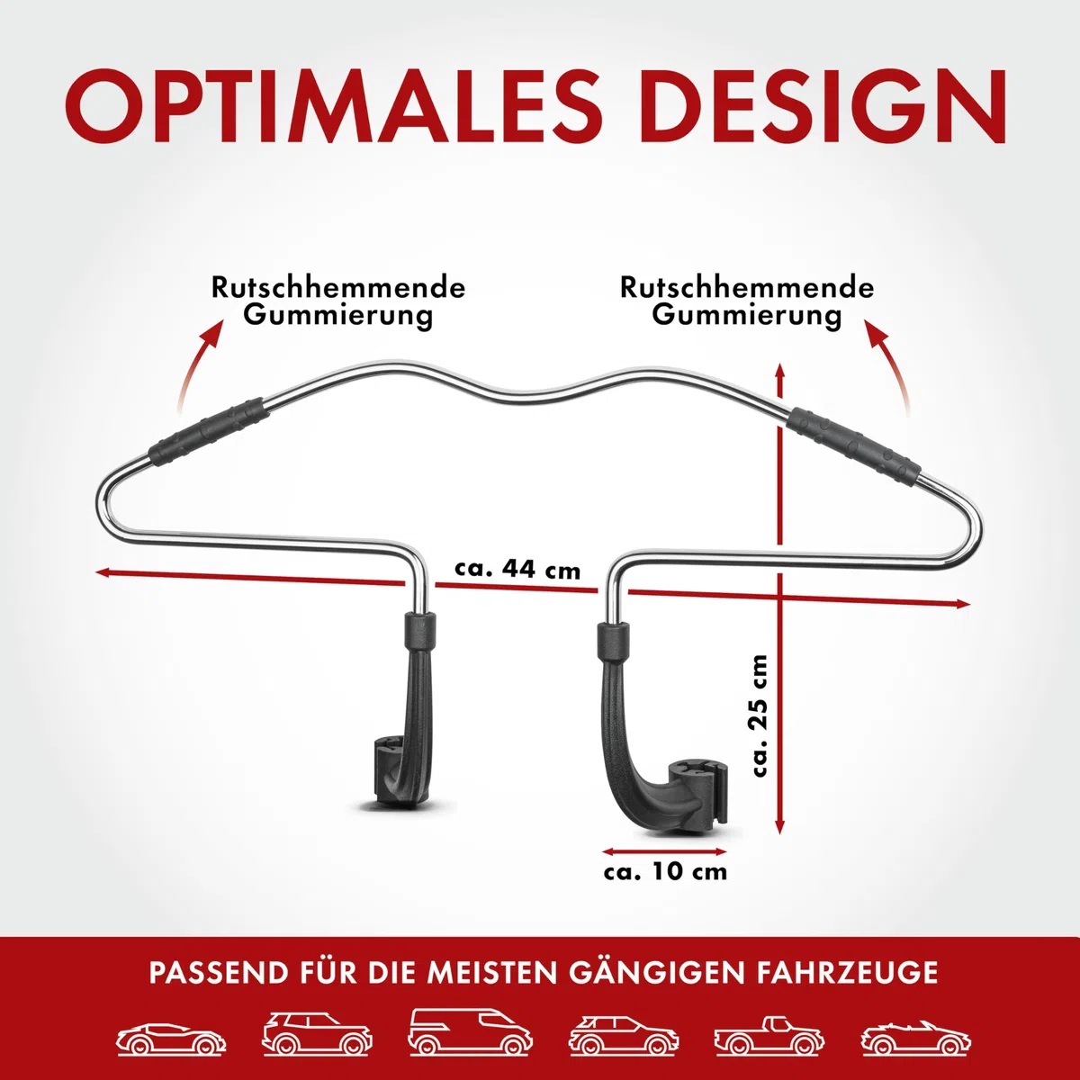 Walser Appendiabiti per Auto, Appendiabiti per Auto, Porta Giacca poggiatesta Carl, Appendiabiti da Viaggio, Appendiabiti per poggiatesta 44x10x25 cm