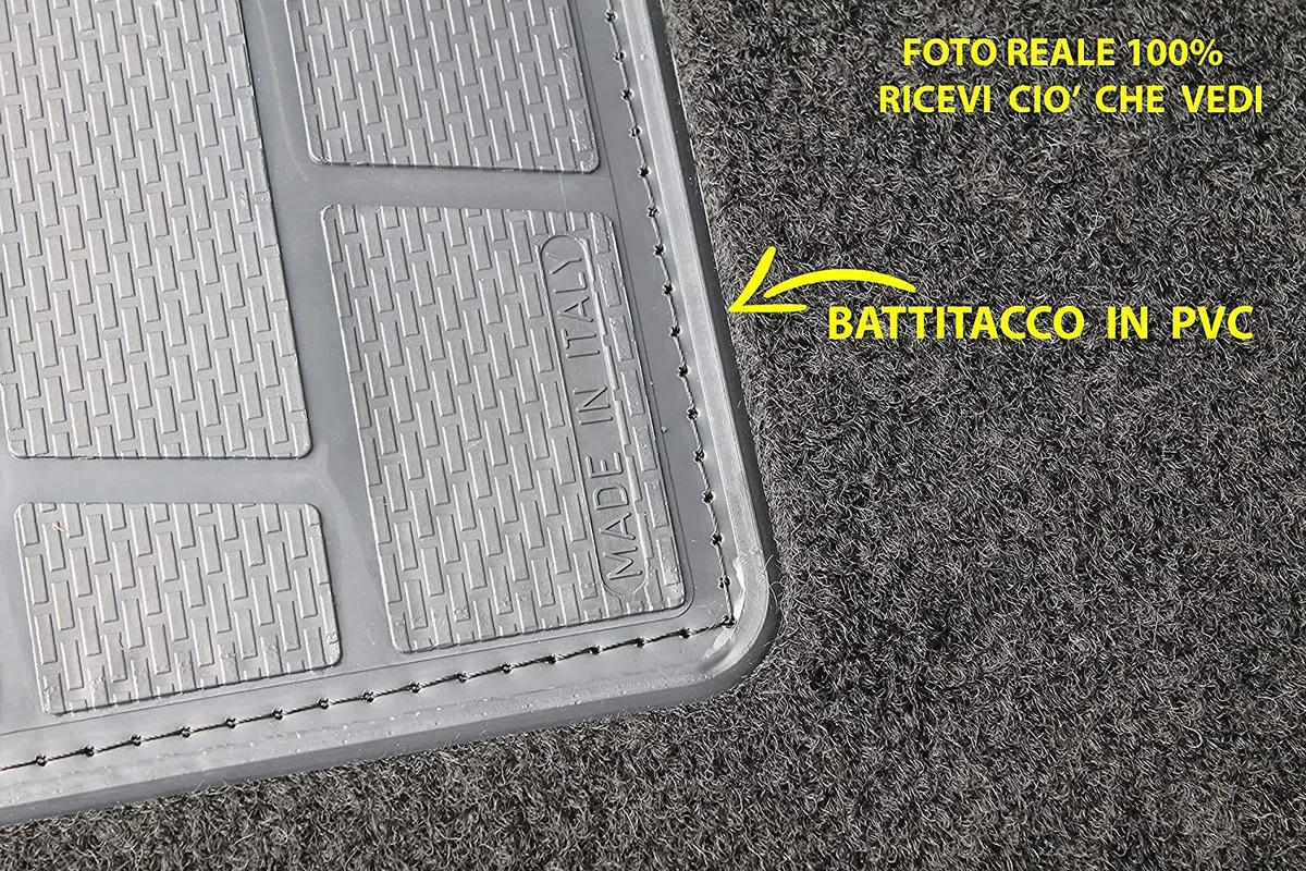 Tappetino guidatore Sandero dal 2008 al 2020 bordino nero moquette nera composto da tappeto solo lato guida antiscivolo specifico su misura 131477