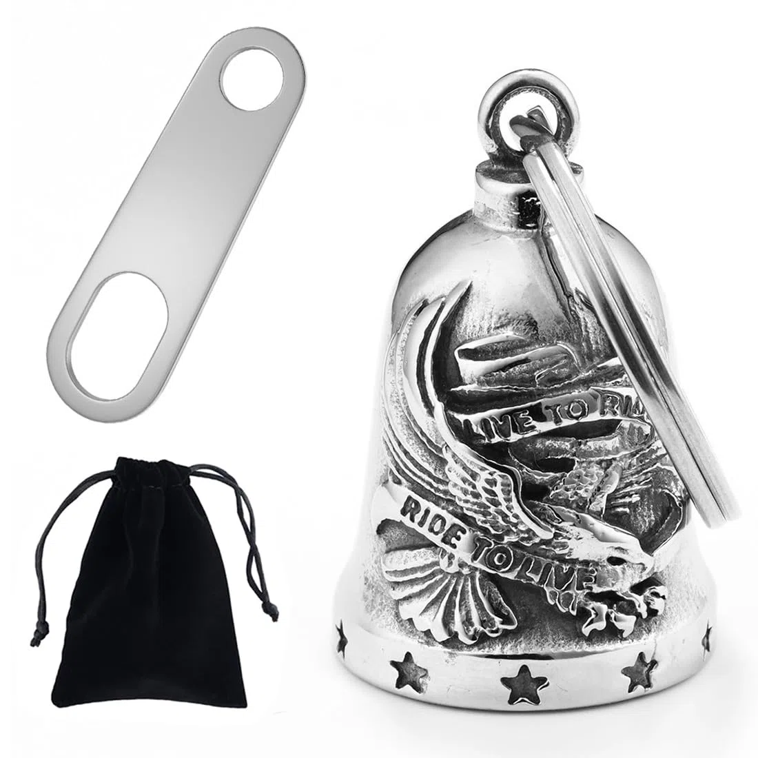 Campanella Guardian Bell, Campanellino Motociclisti, Portafortuna Con Angelo Custode e Anello Per Moto, Auto Elettriche, Biciclette
