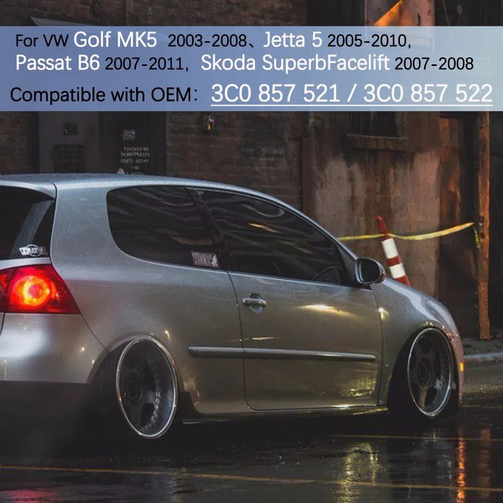 Vetro Specchio Retrovisore Destro Sostituzione per VW Golf MK5 2003-2008 Jetta 5 2005-2010 Passat B6 2007-2011 Riscaldabile Lente Specchietto Esterno con Piastra di Supporto e Accessori