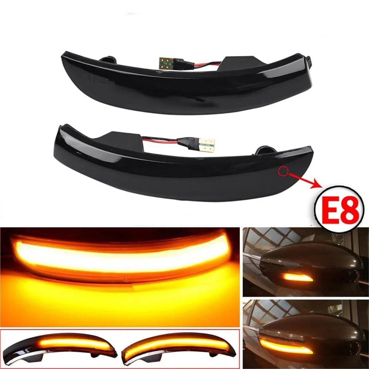 Freccia Specchietto Retrovisore 2 Pezzi Indicatori Di Direzione Dinamici A LED Specchietto Laterale Per Ford Per Escape, Per Kuga II, Per EcoSport 2013-2019