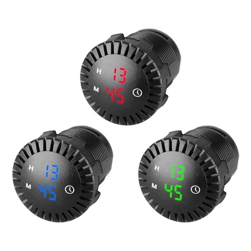 Orologio LED Tattile per Auto e Moto - Digitale Impermeabile 12V/24V - Mini Display 2,01 Pollici - Per Auto, Navi, SUV