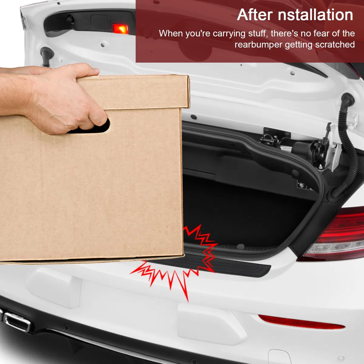 Protezione Paraurti Posteriore Auto,Protettore del Bagagliaio in Gomma 90cm x 7cm,Protezione Paraurti,antigraffio,Adatto Alla Maggior Parte Degli Accessori Esterni Dell'Auto SUV