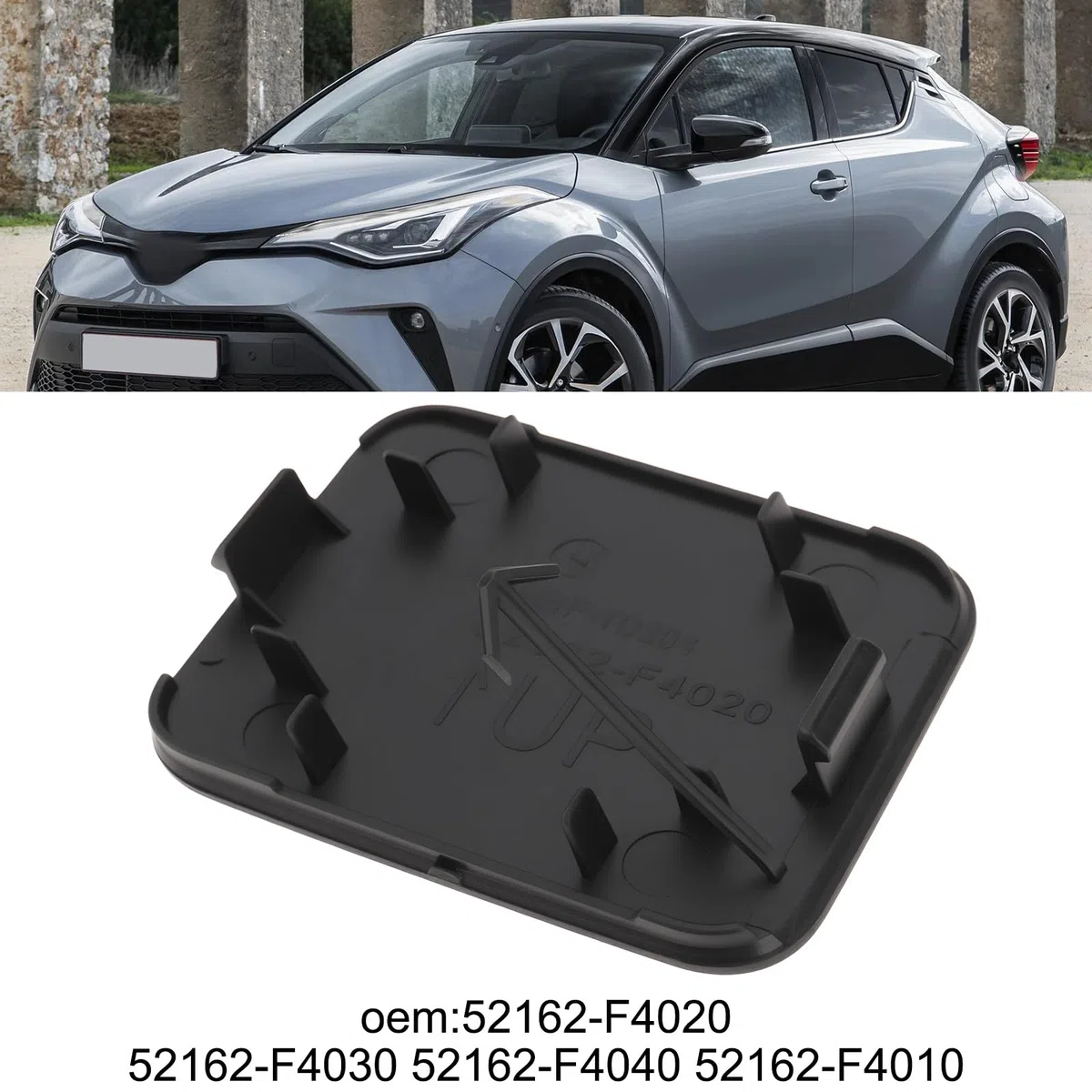 Tappo di copertura per gancio di traino per paraurti posteriore 52162-F4020 52162-F4030 compatibile con Toyota C-HR CHR 2016-2020
