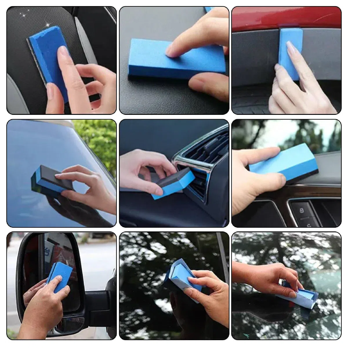 Oil Film Brush, Pulitore Vetri Auto, 2 Pezzi Spazzola di Pulizia Della Pellicola Olio, Automotive Oil Film Cleaning Brush, Detergente Per Parabrezza Auto, Pulitore Pellicole D'Olio