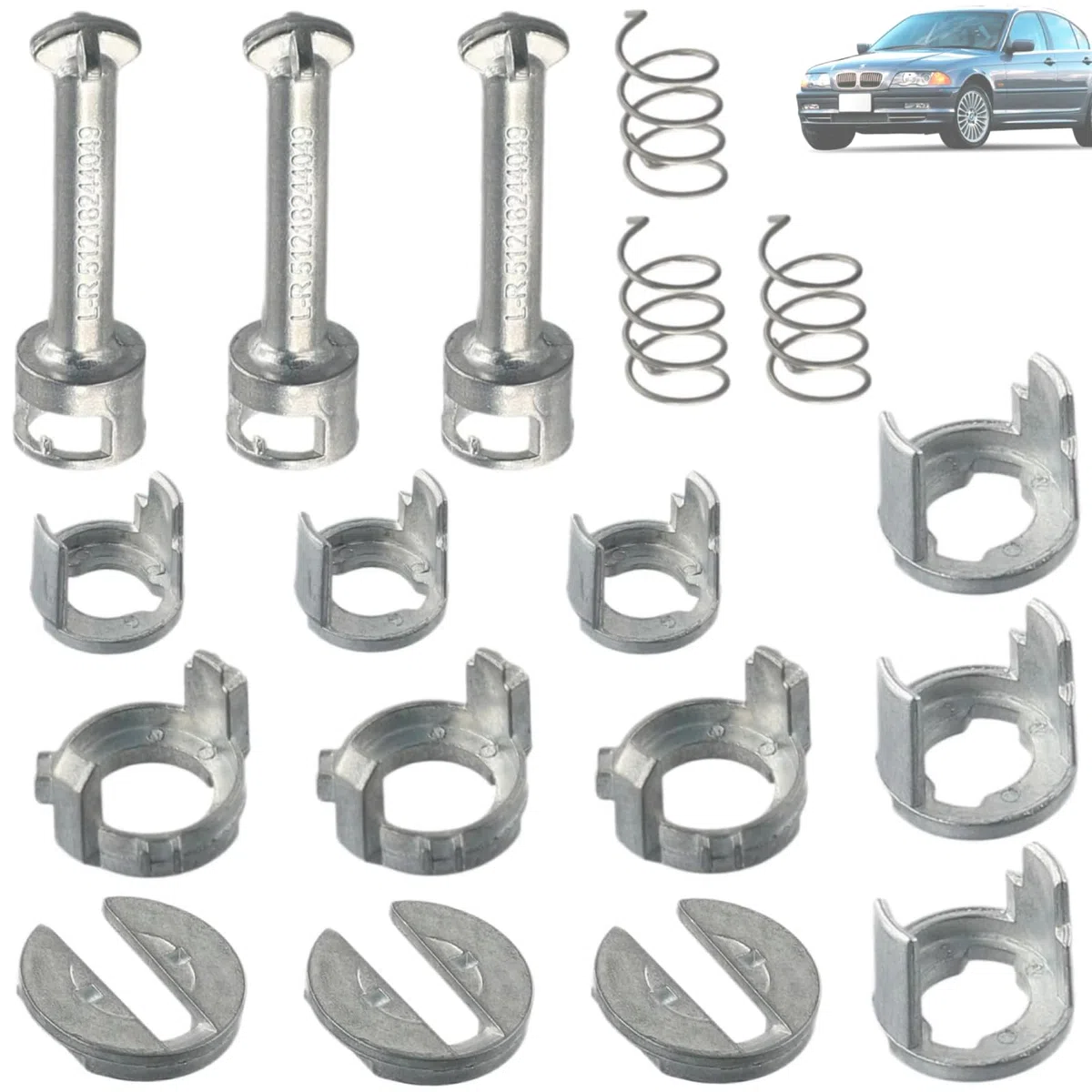 Twowinds - Cilindro Serratura 51217035421 Compatibile con BMW X5 E53 (1999-2006), X3 E83 (2003-2010) - Porta Anteriore Destra e Sinistra - 40mm (lotto di 18 pezzi)