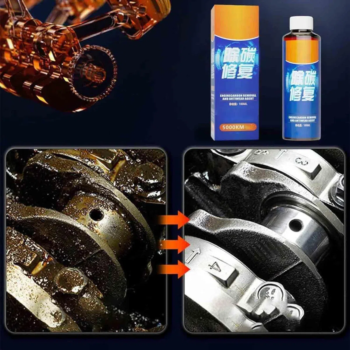 3 pezzi Agente Riparatore Per La Rimozione Del Carbonio Dal Motore,Efficace Agente Protettivo Antiusura,Olio Protettivo Del Motore,Migliora Le Prestazioni,Riduce Il Rumore