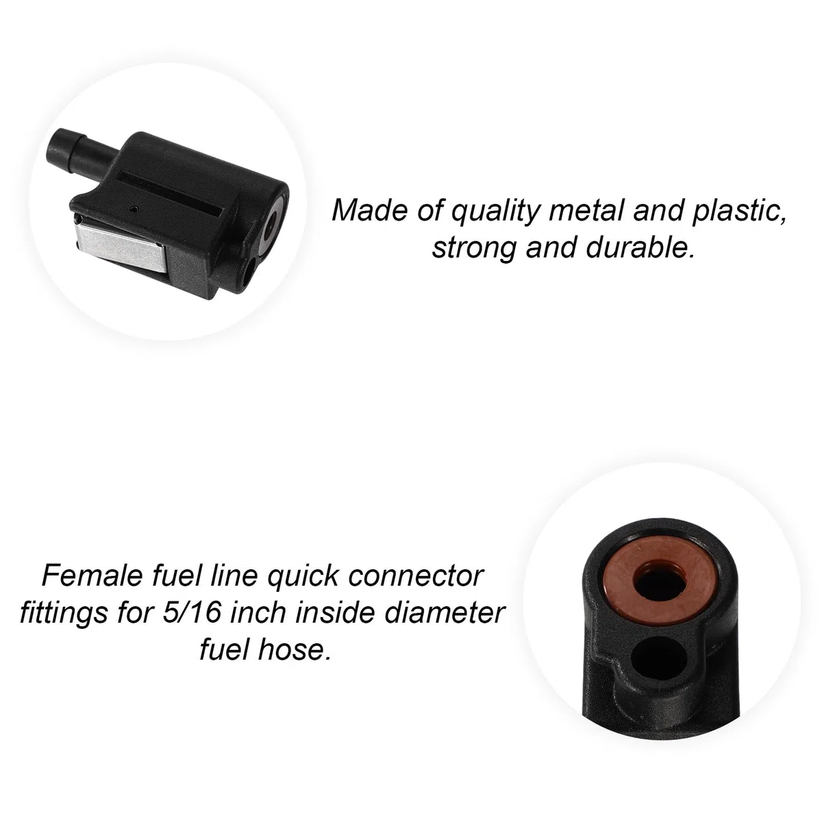Tinoaly 13563Q7 Connettore Femmina Linea Carburante, 8mm Quick-Connect per Mercury Raccordo Tubo Serbatoio Carburante Fuoribordo Doppia Tenuta Design Clip-On per 22-13563A7 22-13563T7