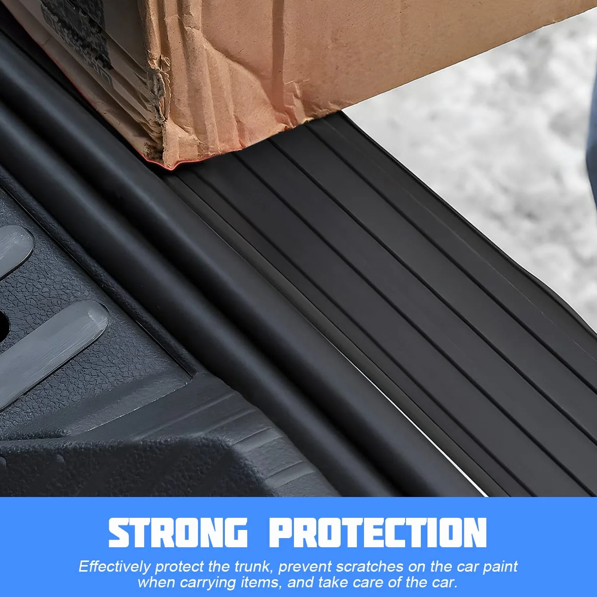Protezione Paraurti Posteriore Auto, Protettore del Bagagliaio in Gomma 104cm X 9cm, Resistente ai Graffi e Antiscivolo, Adatto Alla Maggior Parte Degli Accessori Esterni Dell'Auto (Nero)