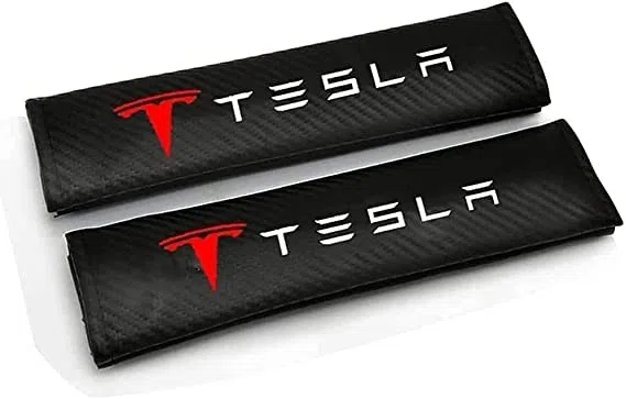 2 Pezzi Imbottiture Cinture di Sicurezza per Tesla Model 3 Model X Y S, Spallina Confortevole Copertura Rimovibile Protettivo