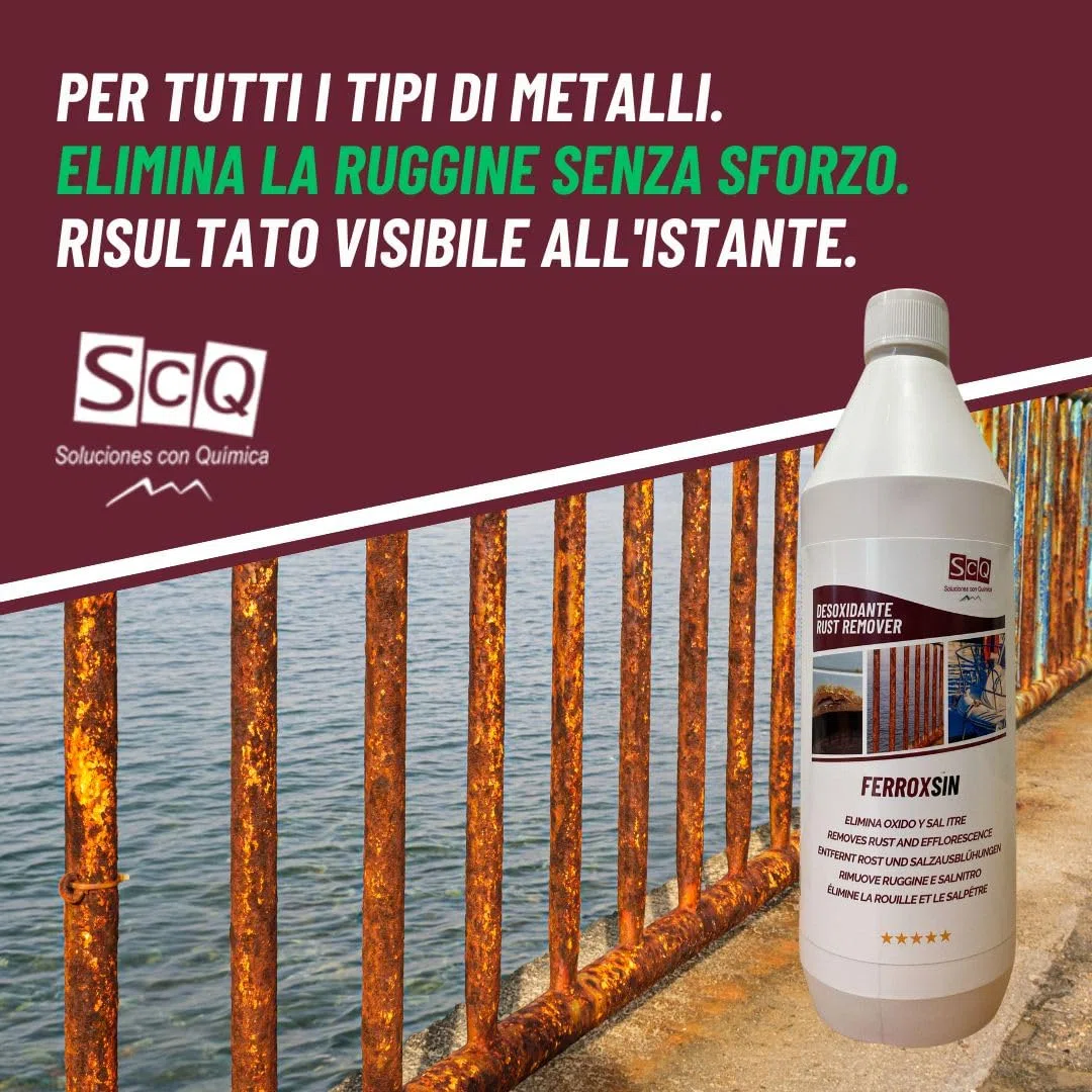 Rimozione di ruggine | Deossidante Rimuove ruggine | Rimuove ruggine e recupera il colore originale | rimozione di ruggine e salnitro | per barche, automobili e strumenti