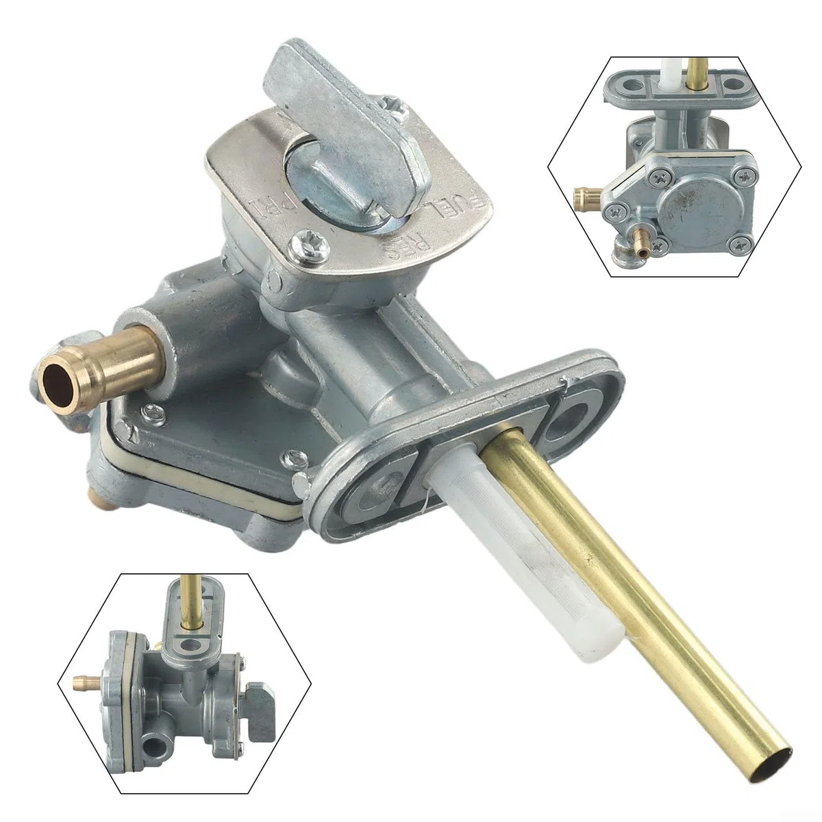 Rubinetto per carburante, valvola per serbatoio del carburante e benzina, per EN500 Vulcan 500 1996-2009 ZR750 Zephyr per Kawasaki, con funzione interruttore a tre posizioni