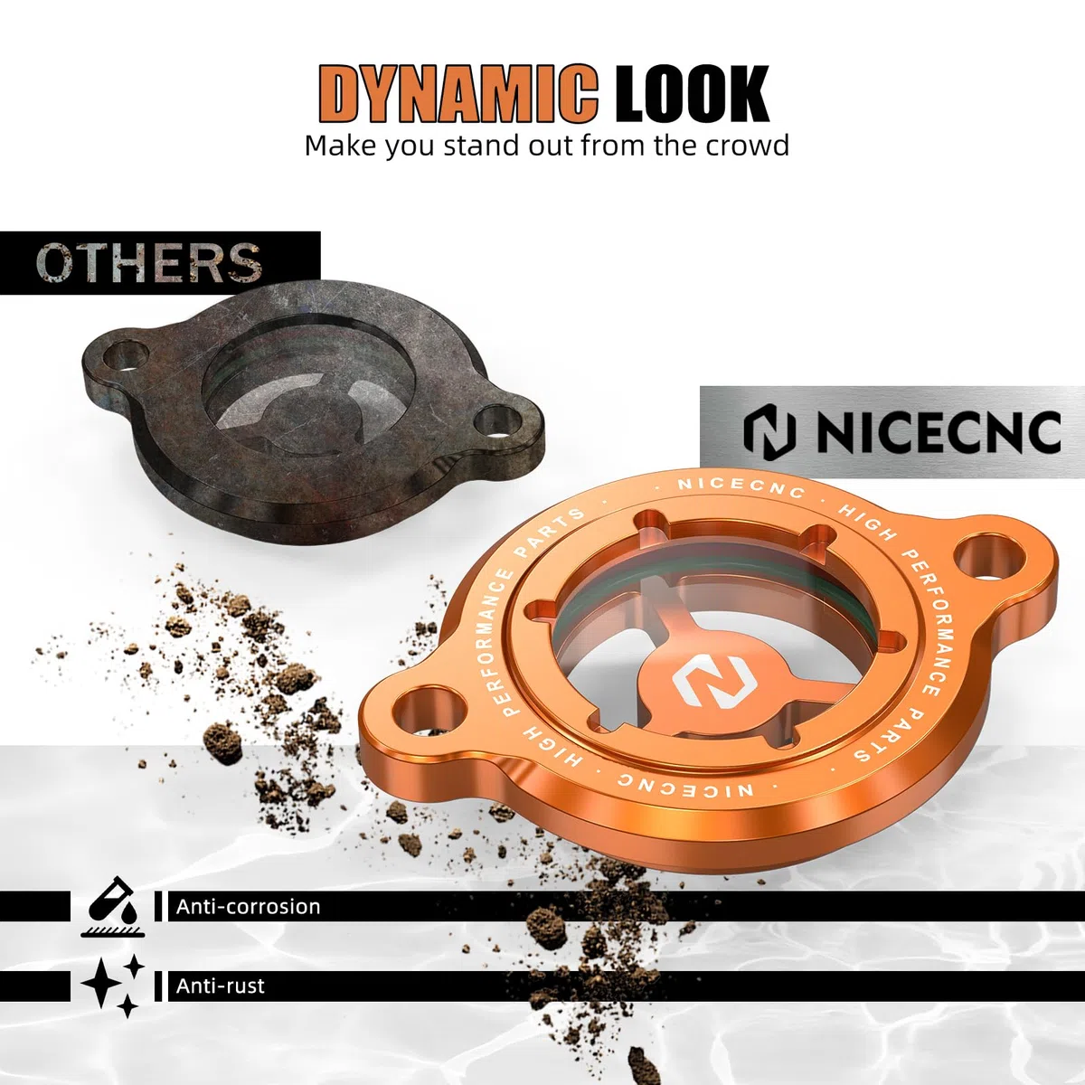 NICECNC Oil Filtrar Cover Oil Filtrar Cap Compatibile con RC 125/200/390 2017-2023,250 Adventure 2021-2023?Arancione