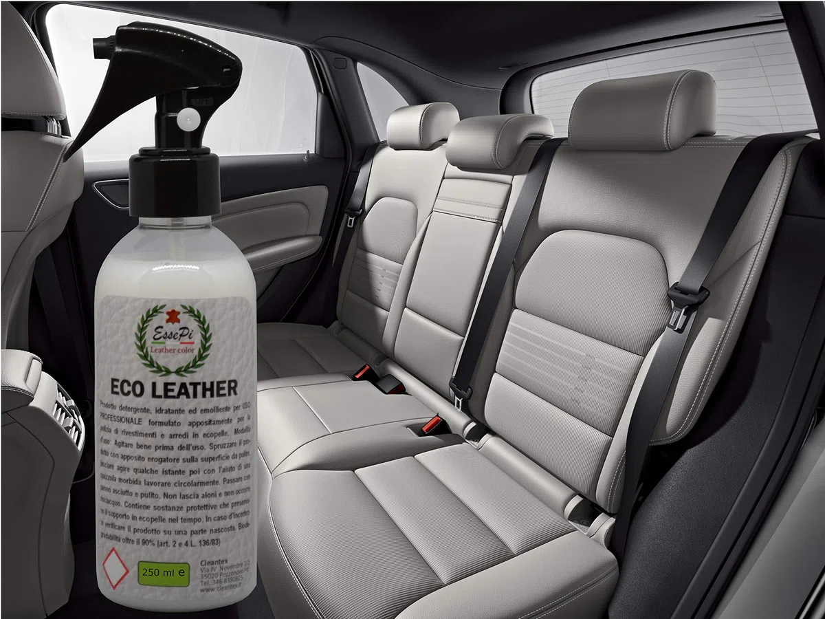 Eco Leather detergente per Articoli in Ecopelle, Similpelle, Vinile e Skai. Pulisce, nutre e Protegge. Prodotto di Alta qualità. Base acquosa No Toxic. 250 ml