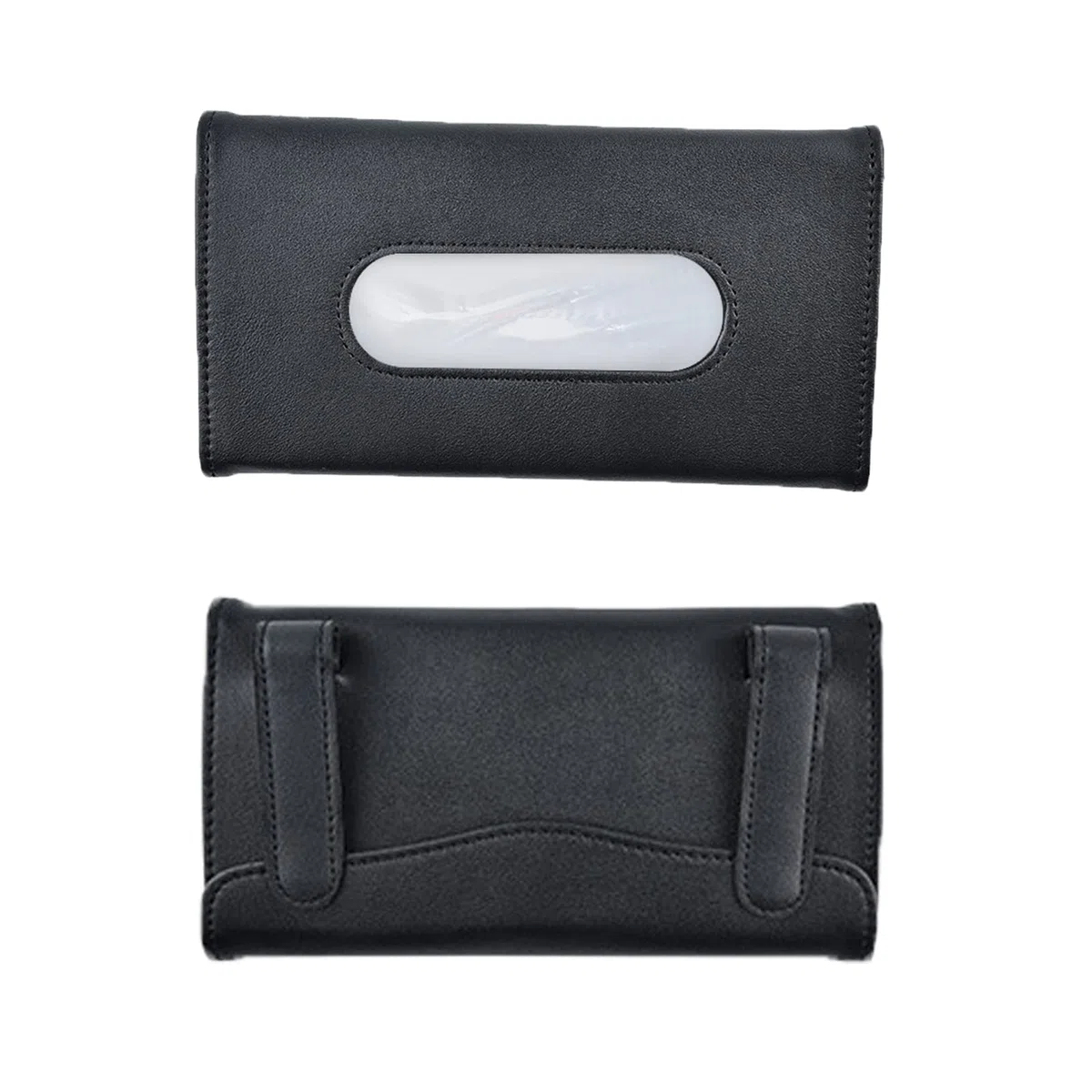 Auto Porta Fazzoletti per Auto, Portafazzoletti in Pelle Pu, Porta Fazzoletti in Pelle PU, per Auto Parasole, Sedile Posteriore per Auto (Nero)