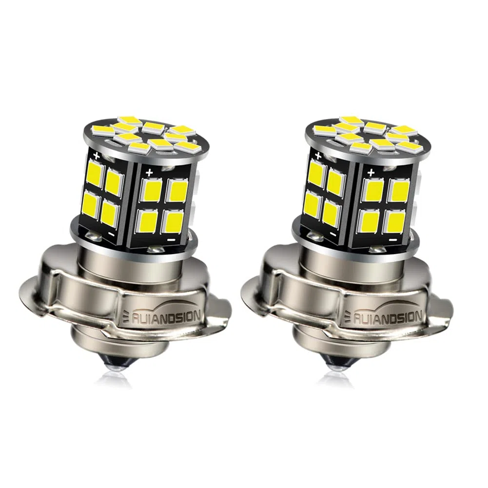 Ruiandsion 2pcs P26S Lampadina LED 6V Bianco Super Bright 2835 30SMD Chipset Lampadina LED per moto Faro moto
