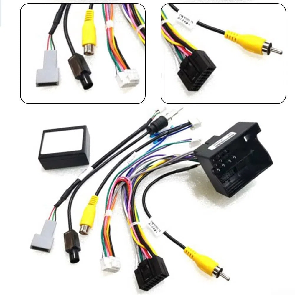 Cavo adattatore per autoradio, 16 pin e adattatore di cablaggio di alimentazione per Android per auto, linea elettrica Canbus