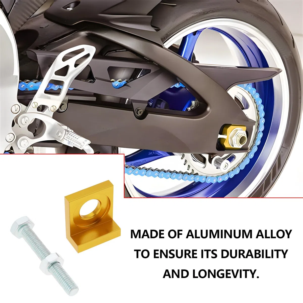 ECSiNG 2 Pz 15mm Foro Dia Moto Tenditore Catena Tenditore CNC Tenditore Per Dirt Motor Bike Moto 50cc 70cc 90cc 110cc 125cc Oro