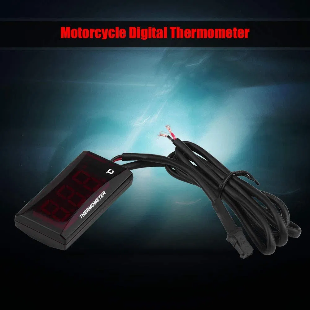 Termometro digitale per moto Temperatura acqua Misuratore di temperatura universale per scooter da corsa(Rosso)