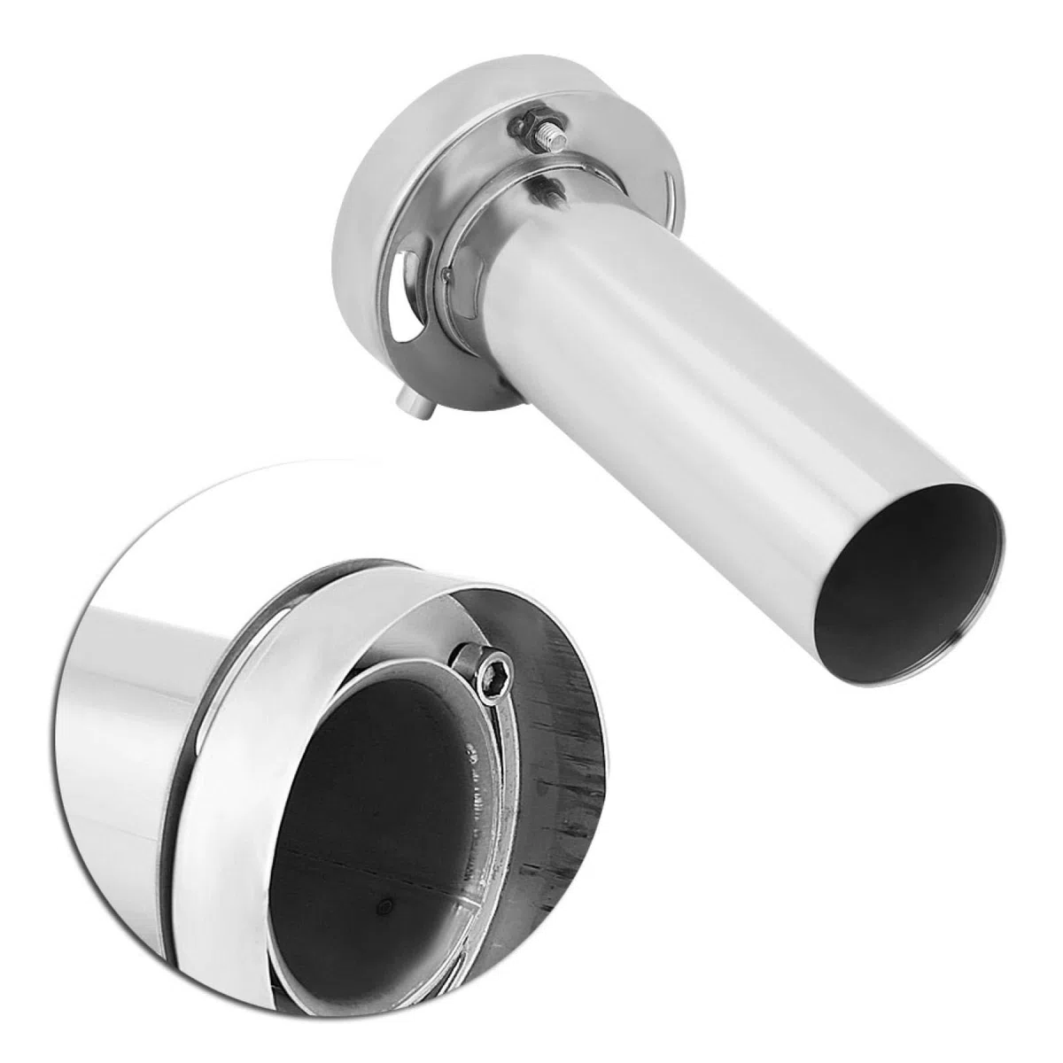Silenziatore di scarico auto Suuonee, silenziatore di scarico rimovibile con punta tonda regolabile universale(3.5 inch)