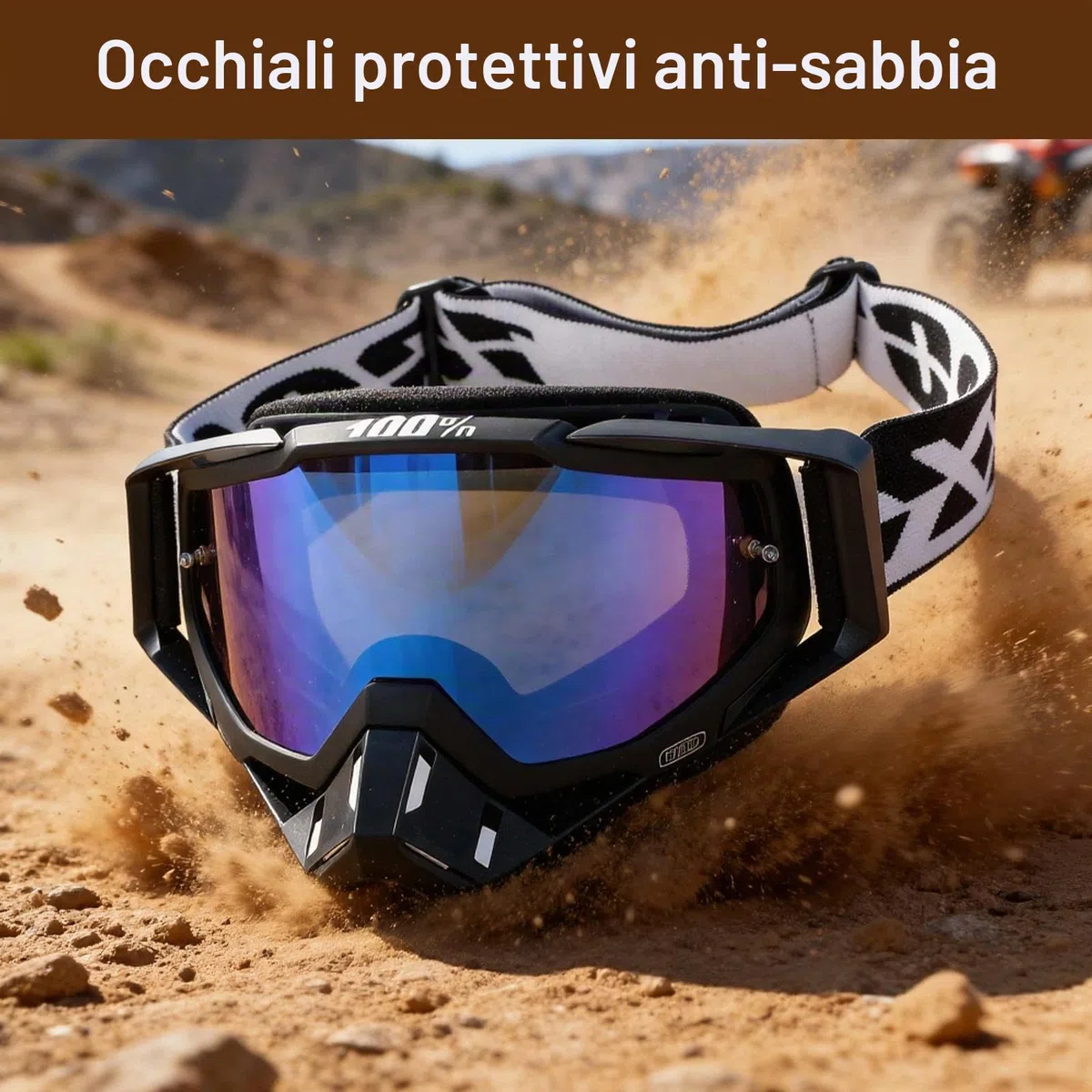 Occhiali Motocross Occhiali da Moto Antipolvere Occhiali da Motocross Mascherina Motocross Occhiali di Sicurezza per Moto, ATV, Casco Compatibile
