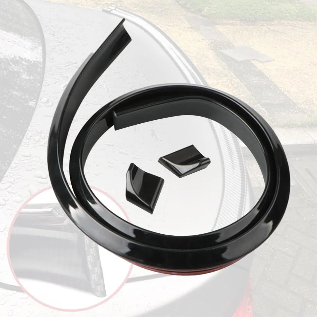 Spoiler Posteriore per Bagagliaio Auto, Spoiler Bagagliaio Universale, Copertura per Alettone Posteriore Dell'auto, Striscia Di Gomma Universale, Per Maggior Parte Vetture(Nero)