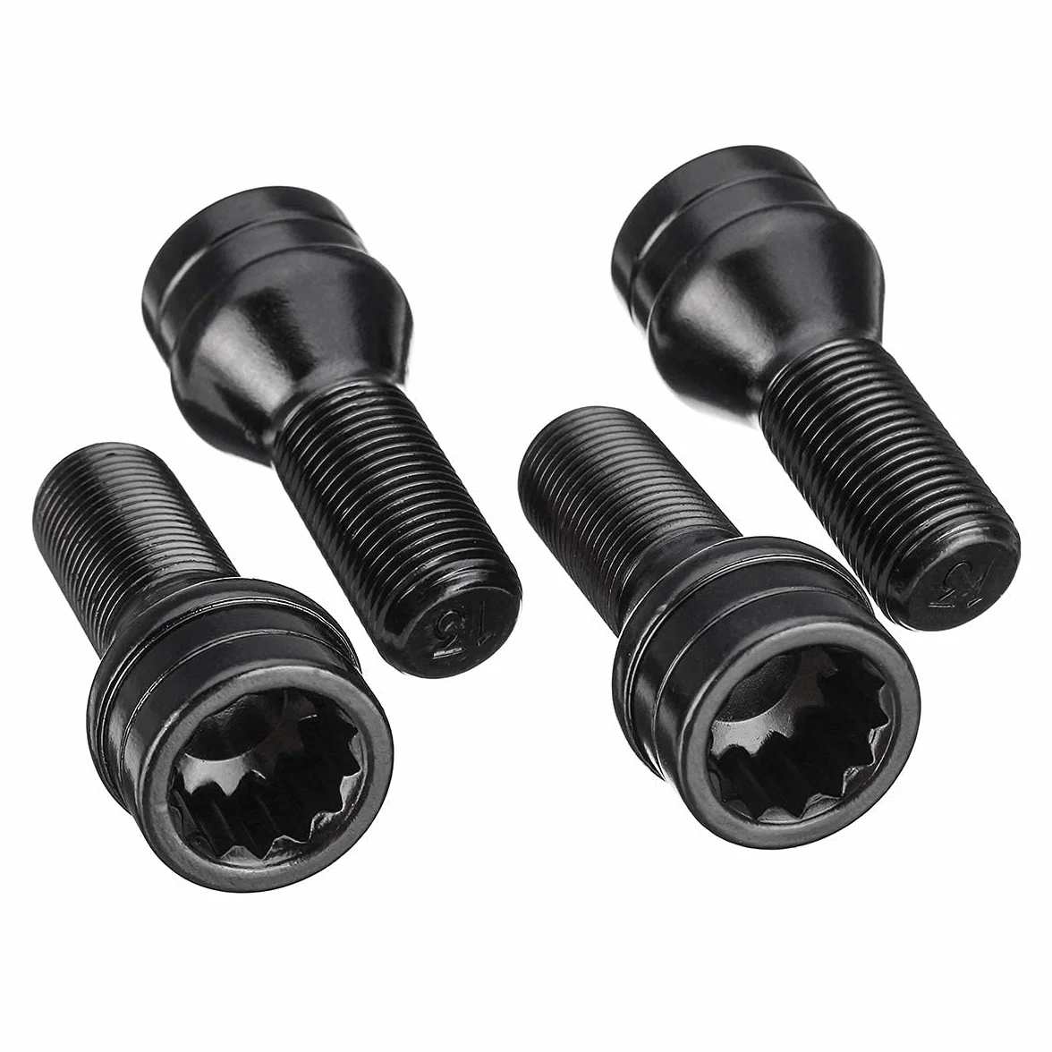 Viviance M14 X 1,25 Bulloni di Bloccaggio Ruota Lug Dado Nero + Chiave Compatibile con BMW Mini R54 R55 R56 R57 R58 R59 R60 F55 F56 F57 Compatibile con BMW 1 2 3 4 5 6 7 Series X1 3 5 6