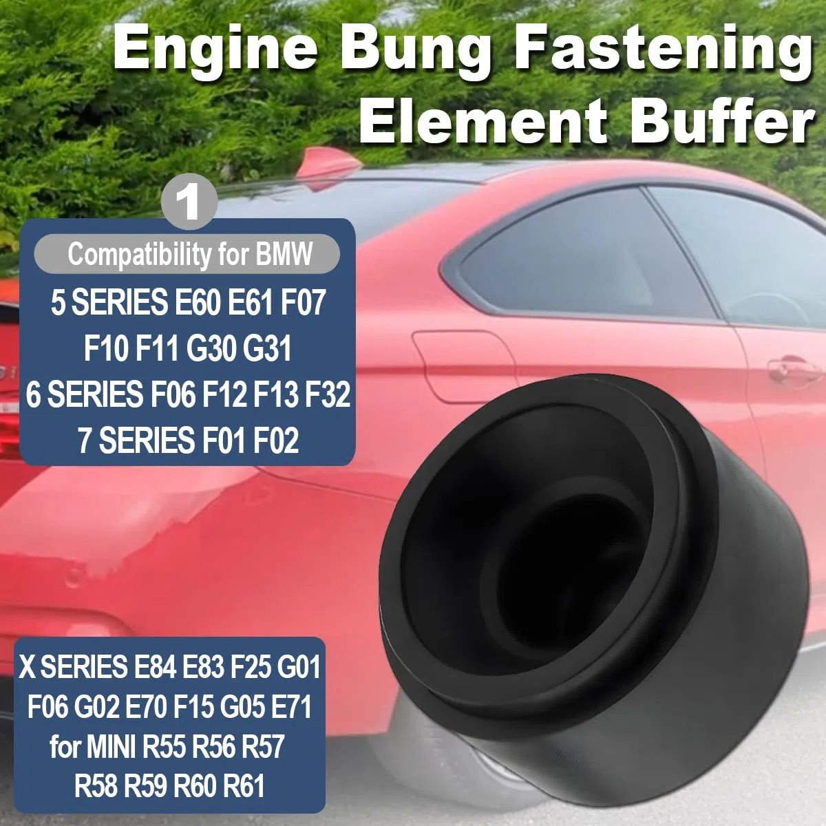 ZAMDOE 7799108 Coperchio Motore Trim Gomma Montaggio Gommino Bush per BMW 1 2 3 4 5 6 7 X Serie E81 E87 E82 F20 F21 F22 E90 E91 E92 E93 F30 F31 F34 F32 F33 F36 E60 E61 F07 F10 F11 G30 G31 F06 F12